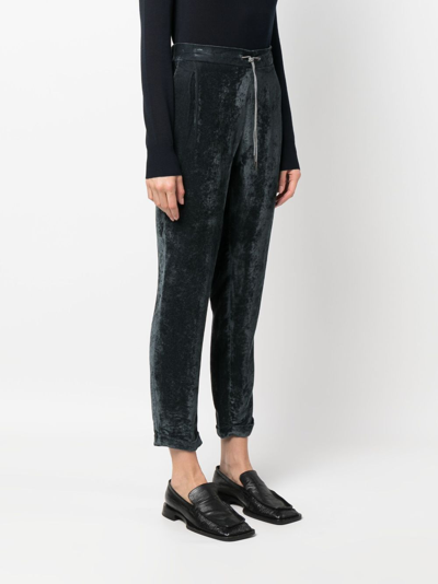 Fabiana Filippi Drawstring-waist Velvet Trousers In Green