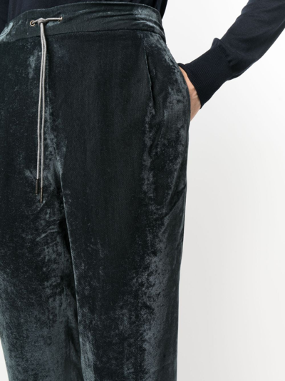 Fabiana Filippi Drawstring-waist Velvet Trousers In Green