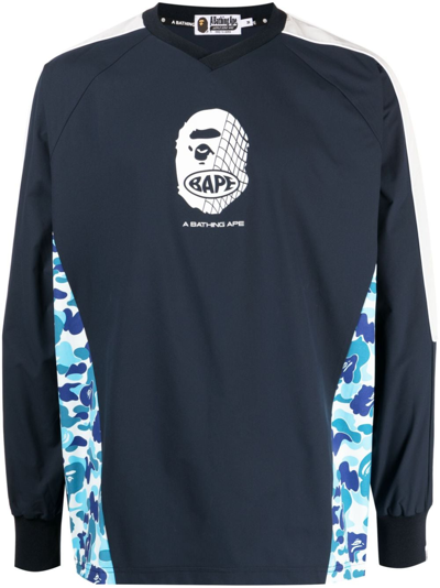 Shop A Bathing Ape Abc Camo Logo-print Sweatshirt In Blue