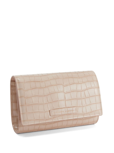 Shop Giuseppe Zanotti Wendy Croc-effect Clutch Bag In Pink