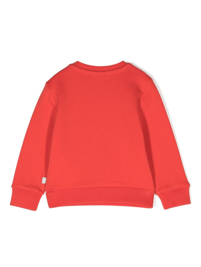 Shop Stella Mccartney Hearts-print Cotton Sweatshirt In Red