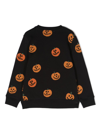 Shop Stella Mccartney Pumpkin-print Cotton Sweatshirt In Black