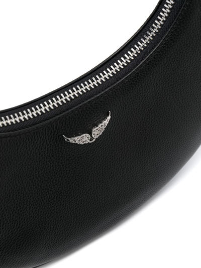 Shop Zadig & Voltaire Logo-plaque Leather Crossbody Bag In Black