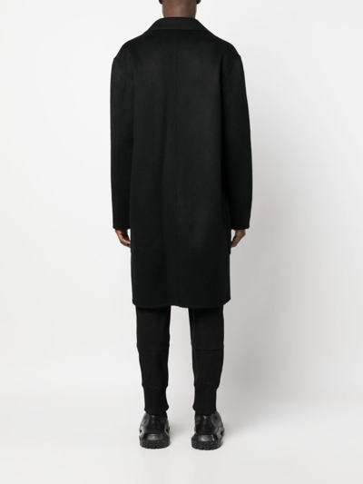 Frei-mut Single-breasted Wool Coat In Black
