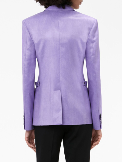 Shop Jw Anderson Notched-lapels Button-fastening Blazer In Purple