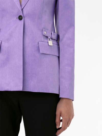 Shop Jw Anderson Notched-lapels Button-fastening Blazer In Purple