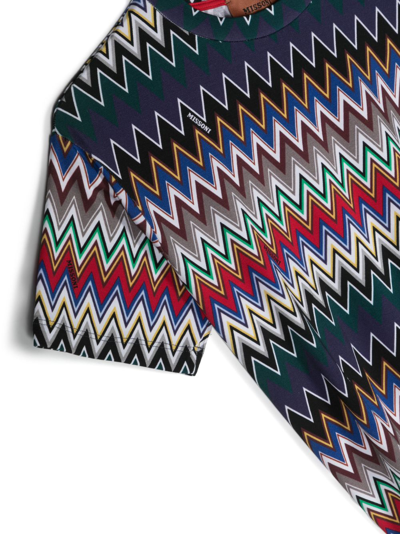 Missoni Zig Zag Print Cotton Jersey T-shirt In Blue