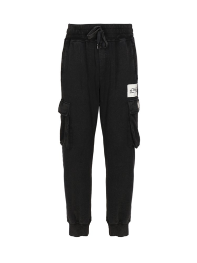 Shop Dolce & Gabbana Logo Plaque Cargo Pants In Black
