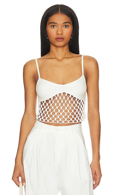 Shop Nbd Nastasia Beaded Crochet Tank In White