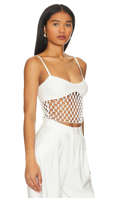 Nbd Nastasia Beaded Crochet Tank In White