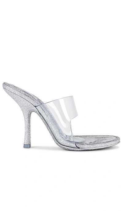 Shop Alexander Wang Nudie 105 Glitter Sandal In Metallic Silver