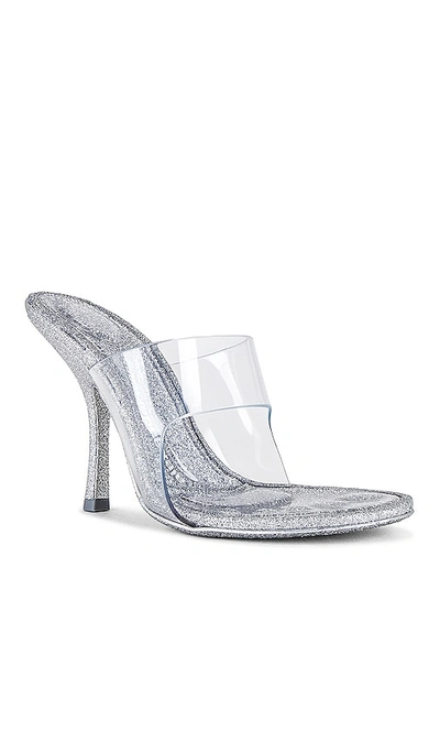 Shop Alexander Wang Nudie 105 Glitter Sandal In Metallic Silver