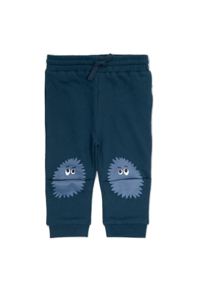 Shop Stella Mccartney Kids Monster Knee Patch Drawstring Track Pants In Blue