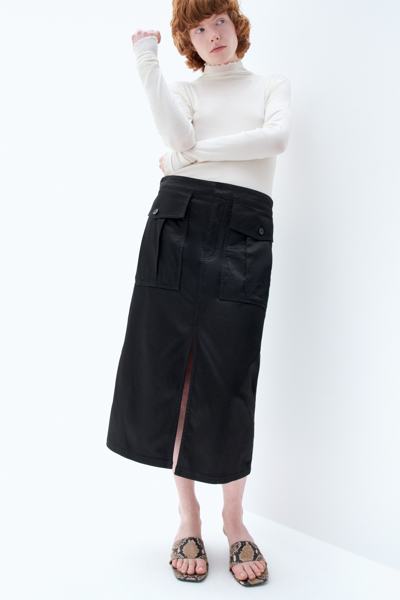 Shop Filippa K Long Cargo Skirt In Black
