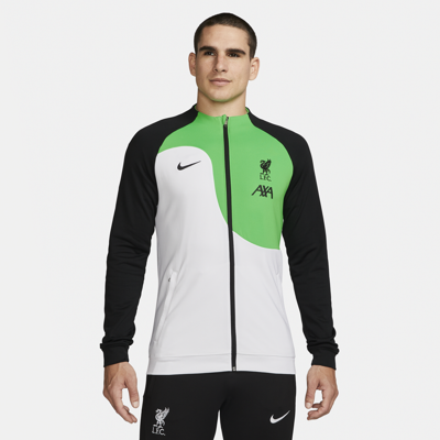 Shop Nike Liverpool Fc Academy Pro  Men's Full-zip Knit Soccer Jacket In White
