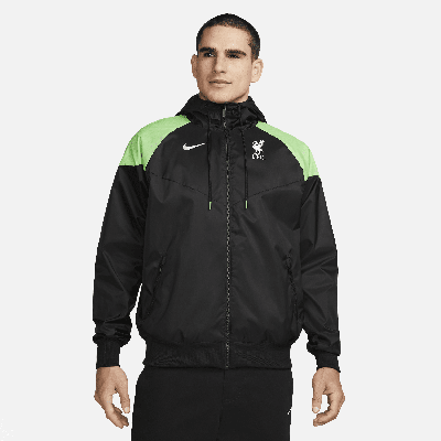 Shop Nike Liverpool Fc Sport Essentials Windrunner  Men's Hooded Soccer Jacket In Black