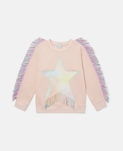 Shop Stella Mccartney Fringed Star Sweatshirt In Multicolour
