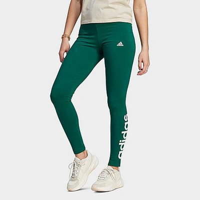Shop Adidas Originals Adidas Women's Loungewear Essentials High-waisted Logo Leggings In Collegiate Green/white