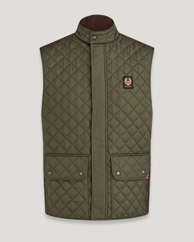 Shop Belstaff Icon Steppweste Für Herren Quilted Recycled Nylon In Faded Olive