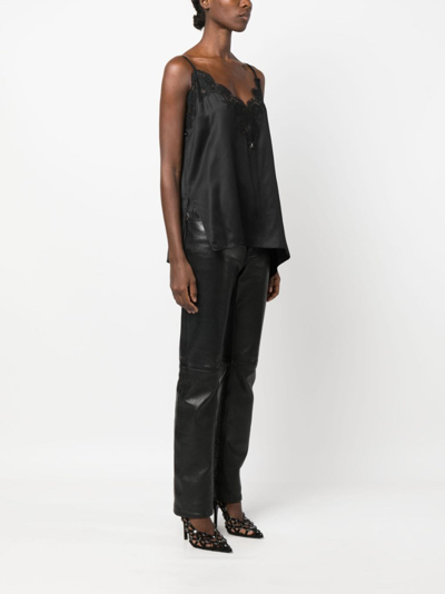 Dsquared2 Chantilly-lace Asymmetric Top In Black