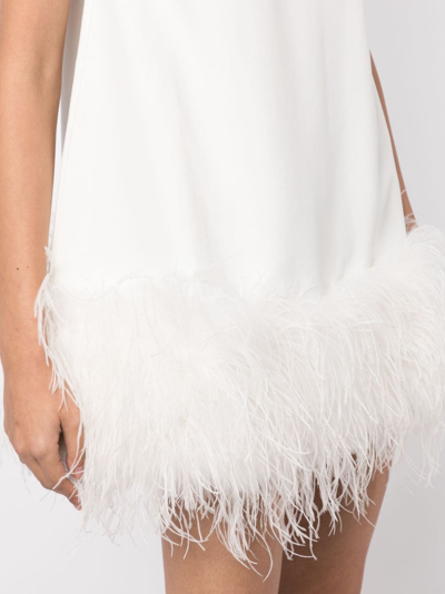 Rachel Gilbert Linc Feather-embellished Minidress In White
