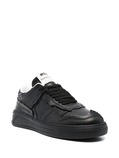 Shop Msgm Fg1 Panelled Sneakers In Black