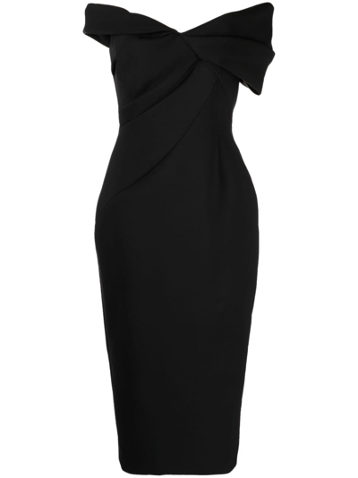 Shop Rachel Gilbert Matteo Drape-detail Asymmetric Dress In Black