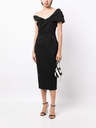 Rachel Gilbert Matteo Draped-detailed Asymmetric Dress In Black