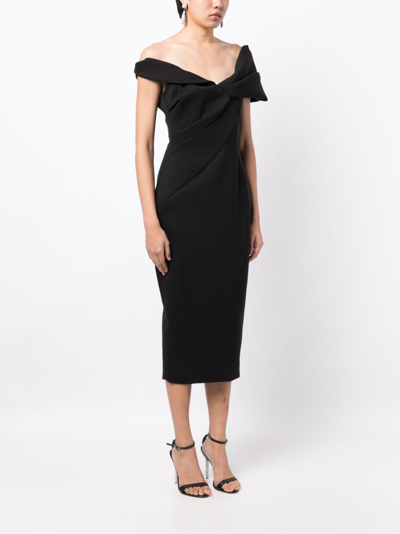 Rachel Gilbert Matteo Draped-detailed Asymmetric Dress In Black