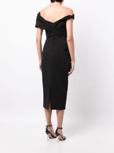 Shop Rachel Gilbert Matteo Drape-detail Asymmetric Dress In Black