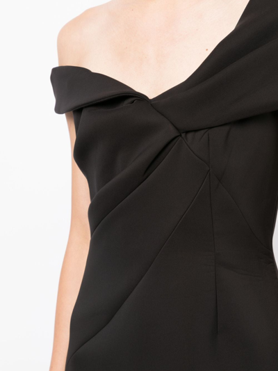 Rachel Gilbert Matteo Draped-detailed Asymmetric Dress In Black