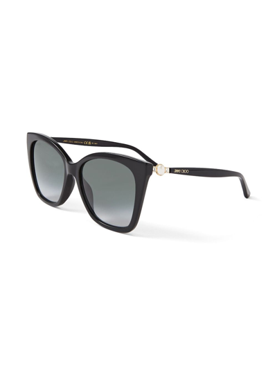 Shop Jimmy Choo Rua Cat-eye Sunglasses In Black