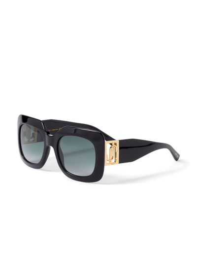 Shop Jimmy Choo Gaya Square-frame Sunglasses In Black