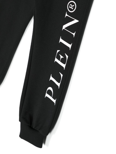 Philipp Plein Junior Logo-print Drawstring Track Pants In Black