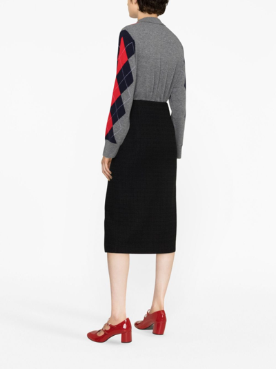 Shop Sandro High-waist Tweed Skirt In Black
