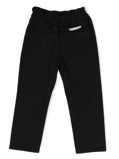 Shop Stella Mccartney Logo-patch Elasticated-waistband Trousers In Black