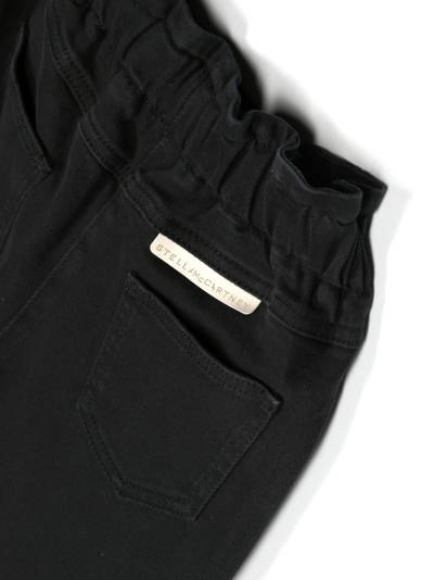 Shop Stella Mccartney Logo-patch Elasticated-waistband Trousers In Black