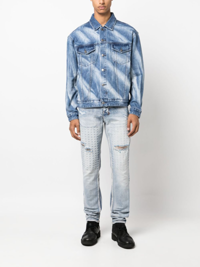 Shop Ksubi Oh G Jacket Kaos Denim Jacket In Blue