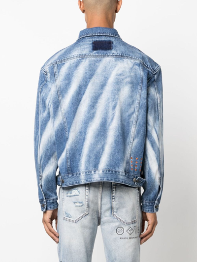 Shop Ksubi Oh G Jacket Kaos Denim Jacket In Blue