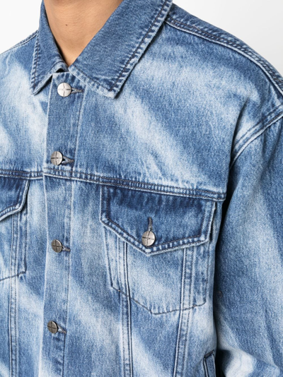 Shop Ksubi Oh G Jacket Kaos Denim Jacket In Blue