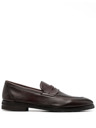 Shop Henderson Baracco Leather Penny Loafers In Brown