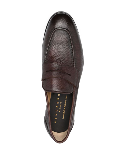 Shop Henderson Baracco Leather Penny Loafers In Brown