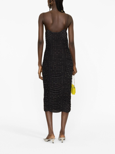 Rotate Birger Christensen Crystal-embellished Tulle Midi Dress In Black