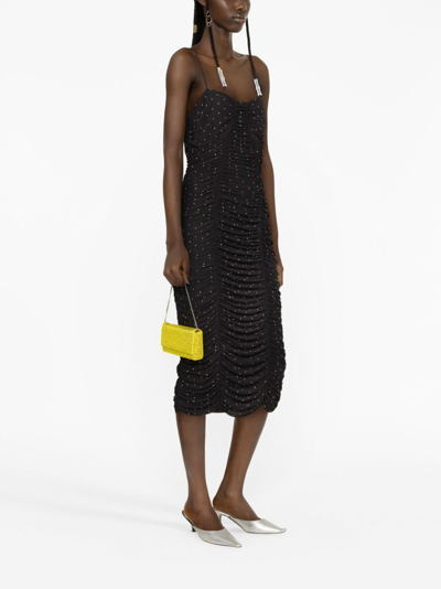 Rotate Birger Christensen Crystal-embellished Tulle Midi Dress In Black