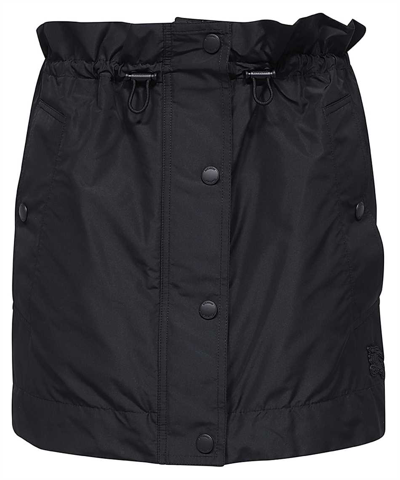 Shop Burberry Press-stud Taffeta Mini Skirt In Black