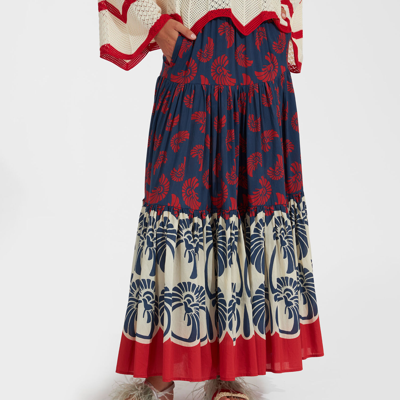 La Doublej Big Floral-print Maxi Skirt In Palmetto