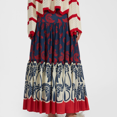 La Doublej Big Floral-print Maxi Skirt In Palmetto