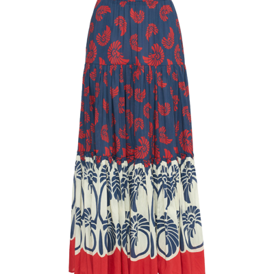 La Doublej Big Floral-print Maxi Skirt In Palmetto