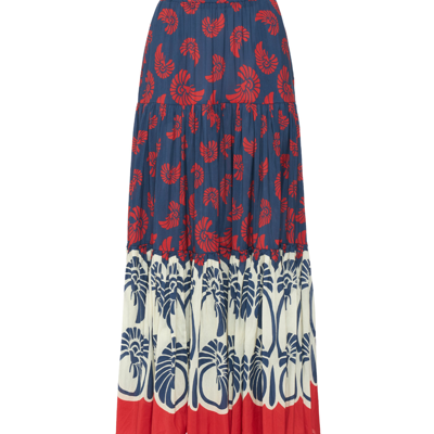 La Doublej Big Floral-print Maxi Skirt In Palmetto