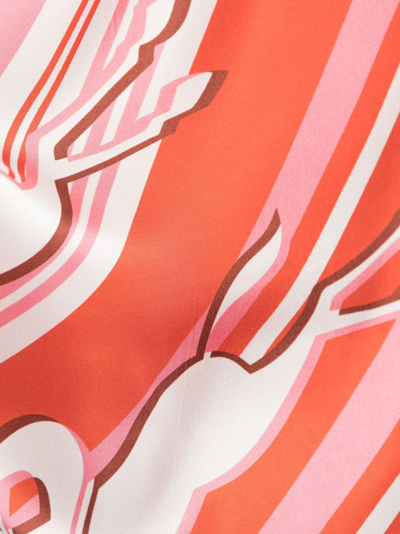 Shop Longchamp Graphic-print Silk Scarf In Orange